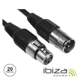 CABO XLR 3P MACHO / XLR 3P FÊMEA 20M IBIZA