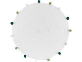 Tapete DOUCEUR D'INTÉRIEUR PompomParty (Branco - 90 x 90 cm - Poliéster)