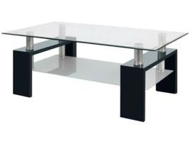 Mesa de Apoio JSHOME Preto (Madeira, Vidro - 110 x 45 x 60 cm)