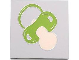 Quadro Infantil LOHOART Chupete (Verde - Madeira - 30x30x3.5 cm)