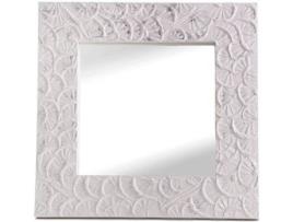 Espelho Artesanal LOHOART Abanico (Branco - 80 x 80 cm)