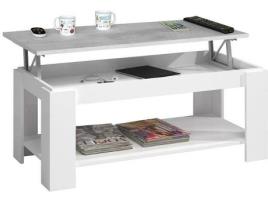 Mesa de Apoio HABITDESIGN Branco Artik - Cinzento cimento (Melamina - 100 x 43–54 x 50 cm)
