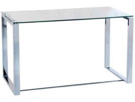 Secretária ABECEDARIO Benetto XL Cinzento (120 x 74 x 60cm - Metal e Vidro)