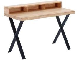 Secretária ABECEDARIO X-Loft Preto e Castanho (120 x 88 x 60 cm - Madeira e Metal)