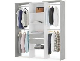 Roupeiro HABITDESIGN Branco - cimento (Melamina - 179 x 202 x 50 cm)