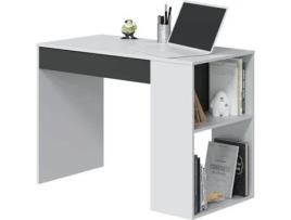 Secretária HABITDESIGN Master Branco e Cinzento (74 x 73 x 50 cm - Melamina, PVC, ABS e Metal)