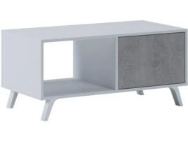 Mesa de Apoio SELECTIONHOME Branco mate - Cinzento cimento (Melamina - 91,5 x 45 x 49,6  cm)