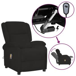 vidaXL Poltrona de massagens elétrica reclinável veludo preto
