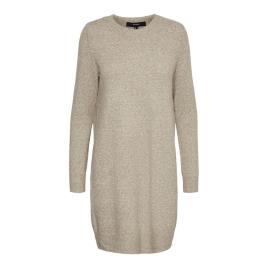 Vero Moda Doffy Long Sleeve O Neck Dress Castanho XL