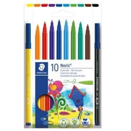 Staedtler 326 Pack de 10 Rotuladores Punta de Fibra - Trazo 1.0mm Aprox - Resistente a la Presion - Tinta a Base de Agua Antisec