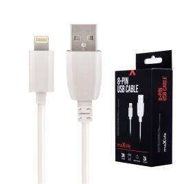 Cabo USB-A 2.0 2A Macho / iPhone 8P Branco 3m