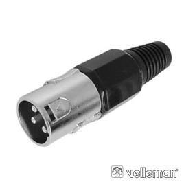 Ficha Xlr 3p Macho Preta C/ Blindagem E Bloqueio