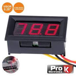 Voltimetro Digital Led Vermelho 0v-99.9vdc Painel Prok