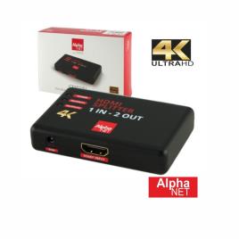 Distribuidor Hdmi Amplificado 1 Entrada 2 Saídas 4k