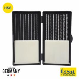 Conjunto De 18 Brocas HSS Ø0.5mm A Ø3.0mm 100mm Donau