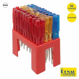 Conjunto De 60 Chaves Fendas Aço Ws 40/60/80mm 