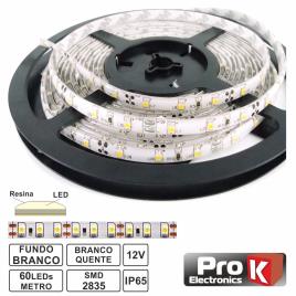 Fita 300 Leds 2835 Impermeável Branco Quente 12v 5m 