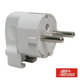 Ficha Schuko Macho C/ Terra Lateral 220v Branco