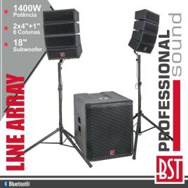 Sistema Line-Array Ativo 8 Colunas 2x4