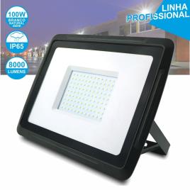 Foco Led 100w 230v Branco Natural 8000lm Preto