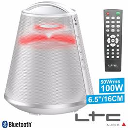 Coluna Bluetooth Portátil Branca 100w Usb/Bt/Fm/Aux/Bat 