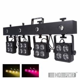 Barra C/ 4 Projetores Led Rgbw 16x8w 4 Strobes Dmx 