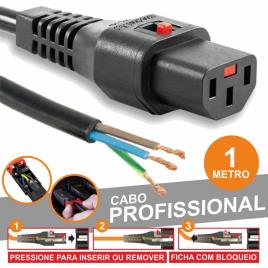 Cabo De Alimentação Iec C13 Fêmea Profissional 1m