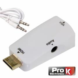 CONVERSOR MINI HDMI - VGA COMAUDIO PROK