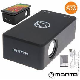 Coluna Por Indução Portátil 2x3w Usb/Aux/Bat Manta