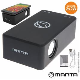 COLUNA POR INDUÇÃO PORTÁTIL 2X3W USB/AUX BAT MANTA