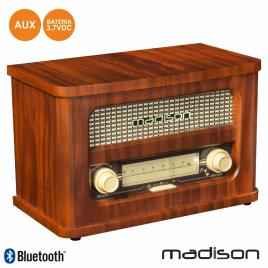 Rádio Portátil Fm Bt Led Vintage 