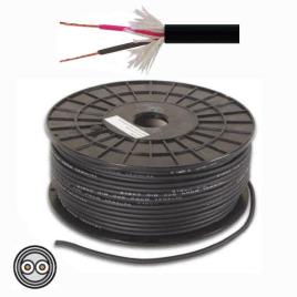 Cabo Microfone 2 Condutores + Malha 2x0.08mm² Ø3mm Preto
