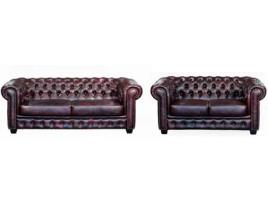 Sofá LINEA SOFA Brenton (Pele - Bordeaux - 73x201x96 cm)