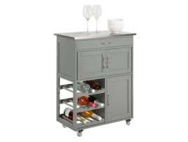 Carrinho de Cozinha SOBUY FKW45-HG (Cinzento - MDF, Metal, Plástico - 67 x 87 x 38 cm)