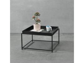 Mesa de Centro [EN.CASA] Lipizza  (Preto - Metal, resistente aos riscos - 36 x 59 x 59 cm)