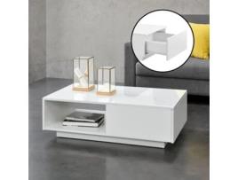 Mesa de Centro [EN.CASA] Biskra  (Branco - Cartão revestido com melamina - 95 x 55 x 31 cm)