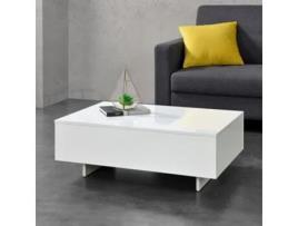 Mesa de Centro [EN.CASA] Vänersborg  (Branco - Cartão revestido com melamina - 85 x 55 x 31 cm)