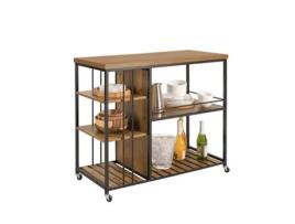 Carrinho de Cozinha SOBUY SVW18-F (Castanho - MDF, Metal - 110 x 45 x 92 cm)