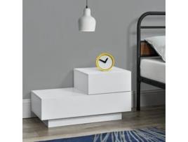 Mesa de Cabeceira [EN.CASA] Sebokeng  (Branco - Cartão de aglomerado com face de melamina - 38 x 70 x 35 cm)