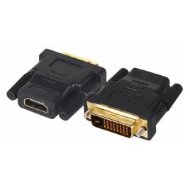 Ficha Adaptadora Dvi-D Macho / Hdmi Fêmea Dourada