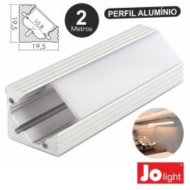 PERFIL DE ALUMÍNIO P/ FITA LEDS 2M DE CANTO JOLIGHT