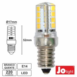 LÂMPADA E14 3W 25W 24V (20-30V) 32 LEDS BRANCO QUENTE 220 LM