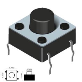 Comutador Micro Switch 6x6mm Altura 1.5mm