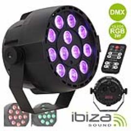 Projetor Par C/ 12 Leds Rgb 3w Abs Comando Mic Dmx Ibiza