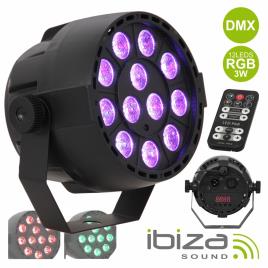 Projetor Par C/ 12 Leds Rgb 3w Abs Comando Mic Dmx 