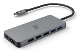 Premium MTHUB11 HUB de Interface USB 3.2 GEN 2 (3.1 GEN 2) TYPE-C 5000 Mbit/s Alumínio, Cinzento