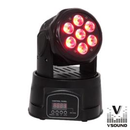 Moving Head Mini C/7 Leds Cree 10w Rbw Dmx Mic 