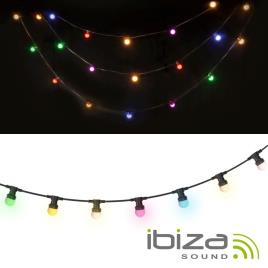 GRINALDA DE 20 LÂMPADAS E27 LED 6 CORES IP44 10M IBIZA