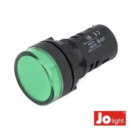 LUZ PILOTO REDONDO DE PAINEL 29MM 12V VERDE JOLIGHT