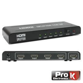 Distribuidor Hdmi Amplificado 1 Entrada E 4 Saídas Prok